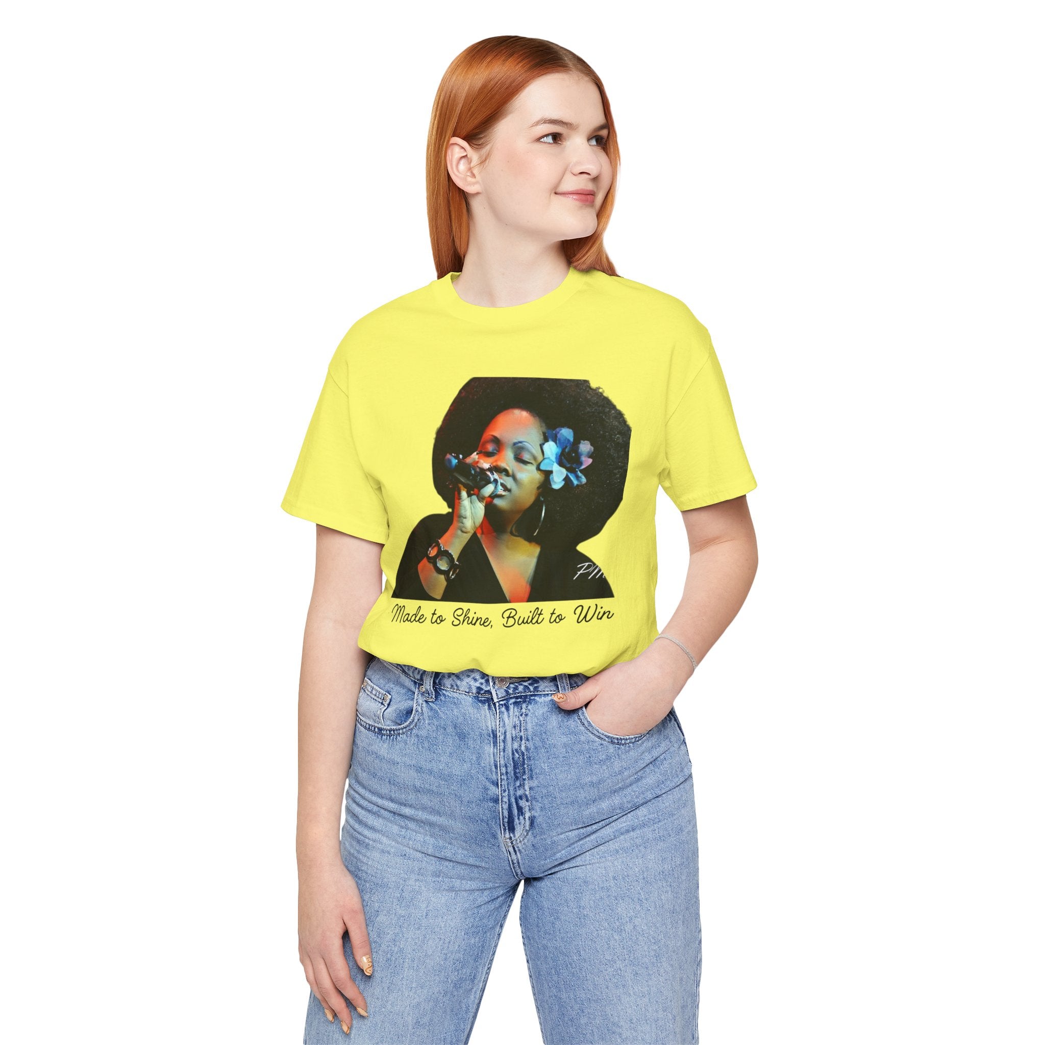 Empowerment T-Shirt – 'Made to Shine, Built to Win' Motivational Graphic Tee